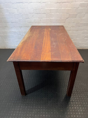 Large Timber Office Desk with Shaped Apron – side view