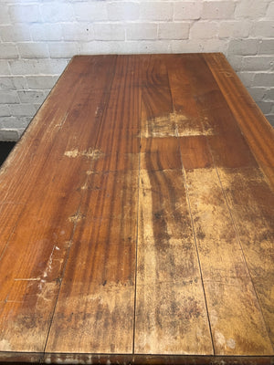 Large Wooden Office Desk with Side Organisers – condition detail