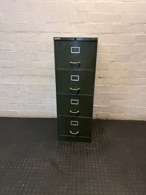 Four Drawer Metal Filing Cabinet in Olive Green – main front view