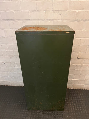 Four Drawer Metal Filing Cabinet in Olive Green – top view