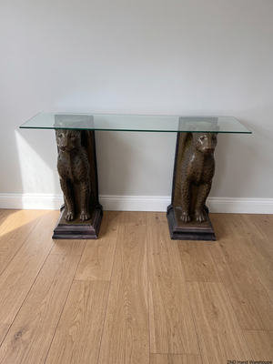 Willie Botha Bronze-Style Leopard Console Table – styled product image
