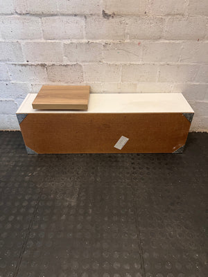 Modern White and Wood Wall-Mounted Storage Unit – condition detail