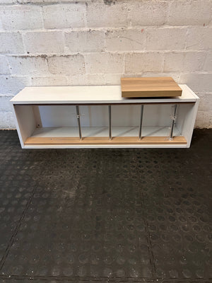 Modern White and Wood Wall-Mounted Storage Unit – main front view