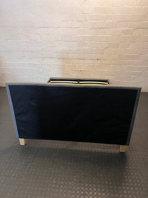 Grey Upholstered Double Bed Frame with Slatted Base – condition detail