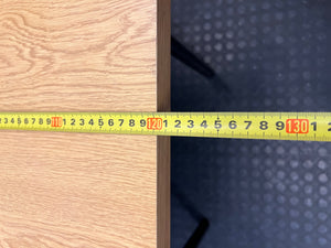 Oak Tone Dining Table with Black Metal Legs – width measurement