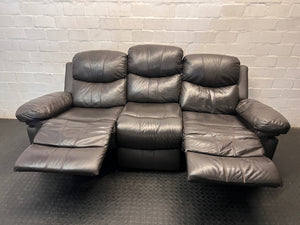 Brown 3 Seater Couch with High Back Support – side view