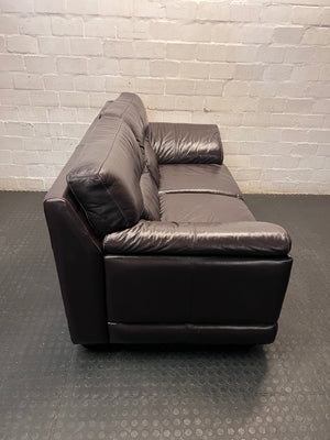Brown Leather 2 Seater Couch – back view