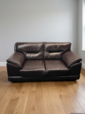 Brown Leather 2 Seater Couch – styled product image