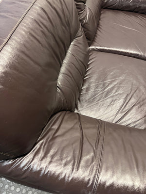 Brown Leather 2 Seater Couch – top view