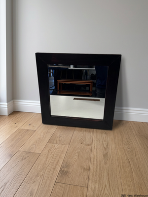 Square Dark Brown Framed Wall Mirror – styled product image