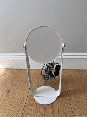 Modern White Metal Tilting Table Lamp — Good Working Order - Fair Used Condition - 2ndhandwarehouse.com