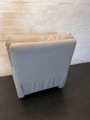 Light Grey Fabric Swivel Armchair with Matching Ottoman - 2ndhandwarehouse.com
