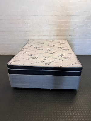 "Bed of Dreams" Double Bed, Mattress & Base Set - Grey & White - 2ndhandwarehouse.com