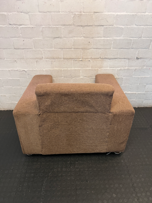 Brown Textured Armchair - Fair Condition - Used - 2ndhandwarehouse.com