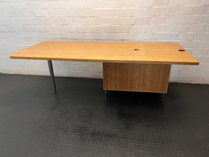 Desk Bottom Cabinet with Slatted Door — Needs Repair & Upkeep - 2ndhandwarehouse.com