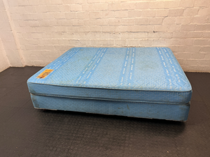 Sealy Posturepedic Queen Mattress in Blue — Visible Staining on Mattress and Base - 2ndhandwarehouse.com