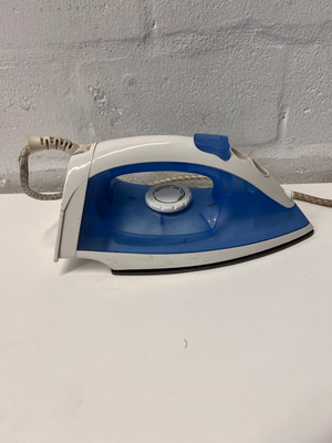 Amber Electric Steam Iron in Blue and White — Working with Fair External Wear - 2ndhandwarehouse.com