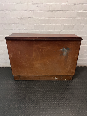 Vintage Wooden Sideboard with Glass Display Compartment — Good Wood Condition