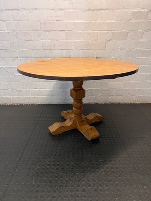 Round Wooden Pedestal Dining Table