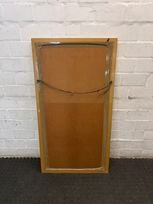 Rectangular Wall Mirror with Bevelled Gold Frame — Fair Condition with Visible Wear
