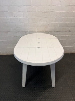 Classic White Oval Plastic Outdoor Table