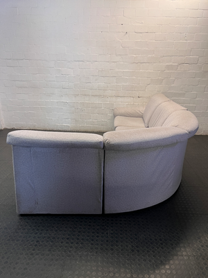 Grey Fabric Corner 4 Seater Couch — Fair Condition with General Wear
