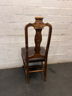 Weylandts Wood and Leather Dining Chair — One Chair Chipped at Top