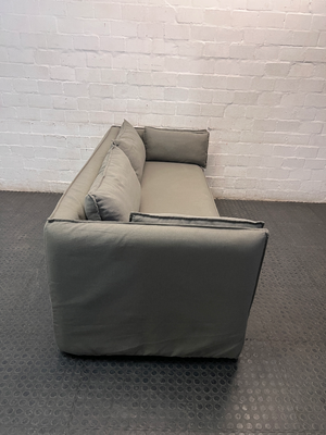 Coricraft Delphi Slipcover 3 Seater Couch in Olive — Very Good Original Condition