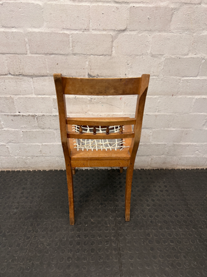 Vintage Wooden Dining Chair with Turned Detail — Damaged Riempie