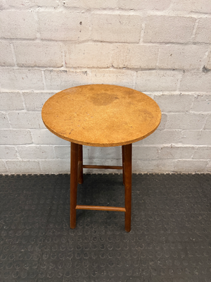 Round Wooden Tripod Side Table — Well Used Fair Condition