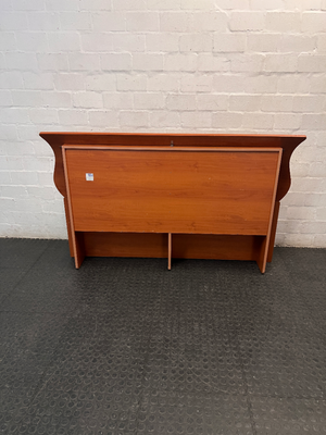 Curved Wood Grain Finish Headboard — Good Neat Condition