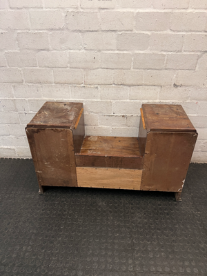 Vintage Wooden Stepped Chest of Drawers — Old Second Hand Condition with Surface Wear