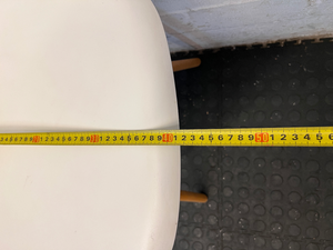 White Eames Style Dining Chair with Timber Base - Good Condition - 2ndhandwarehouse.com