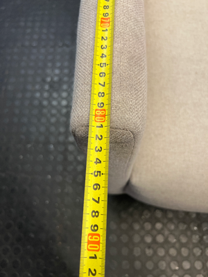 Modern Neutral Woven 2 Seater Couch — Well Used and In Fair C - 2ndhandwarehouse.com
