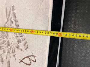 Bamboo Patterned Mattress and Base Set — Fair Condition with Visible Surface Marks