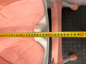 Cushioned Baby High Chair in White and Peach — Clean and Functional Condition