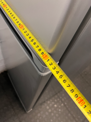 KIC Top-Mount Fridge Freezer in Silver — Working Order with Chipped Door Shelf