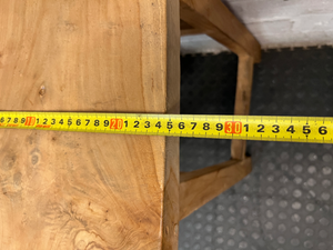 Rustic Solid Wood Backless Bar Stool — Fair Used Condition