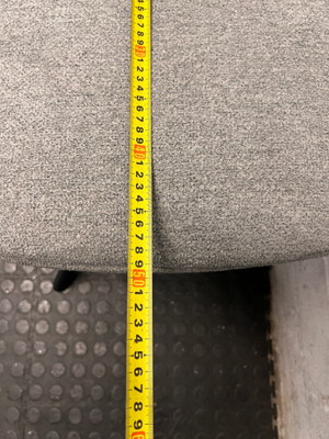 Decofurn Grey Fabric Dining Chair with Black Metal Legs — Good Working Order
