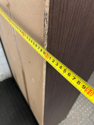 Dark Wood-Grain Laminate 8-Cubby Bookshelf — Good Working Order