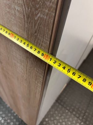 3-Door White and Light Wood Wardrobe — Good Profile and Condition