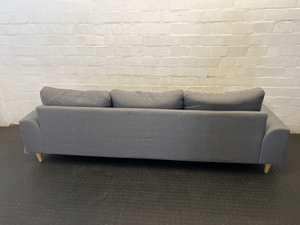 Contemporary Grey 3-Seater Fabric Couch - 2ndhandwarehouse.com