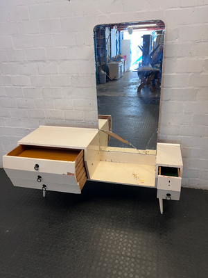Vintage Mid-Century Asymmetrical Dressing Table - Restoration Project - 2ndhandwarehouse.com