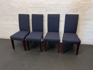 Set of 4 Navy Textured Dining Chairs - Scuffs on Legs - 2ndhandwarehouse.com