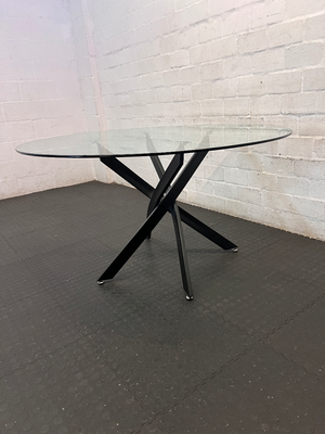 Decofurn 160cm Glass Dining Table - Damaged Leg Fittings - 2ndhandwarehouse.com