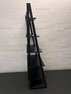 Dark Wood Ladder Bookshelf - Missing One Fixing Bolt - 2ndhandwarehouse.com