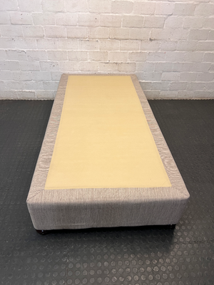 Single Bed Base in Neutral Upholstered Fabric - 2ndhandwarehouse.com