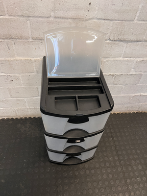 Compact 3-Drawer Plastic Storage Organiser - 2ndhandwarehouse.com