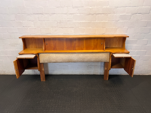 Double Wooden Headboard with Integrated Pedestals - 2ndhandwarehouse.com