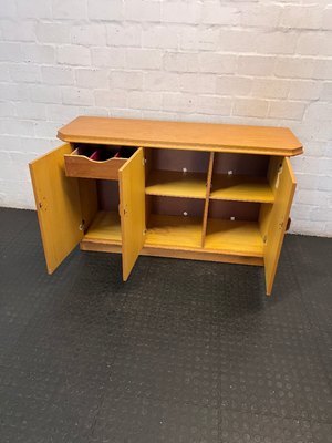 Solid Oak Three-Door Sideboard — Very Good Condition - 2ndhandwarehouse.com